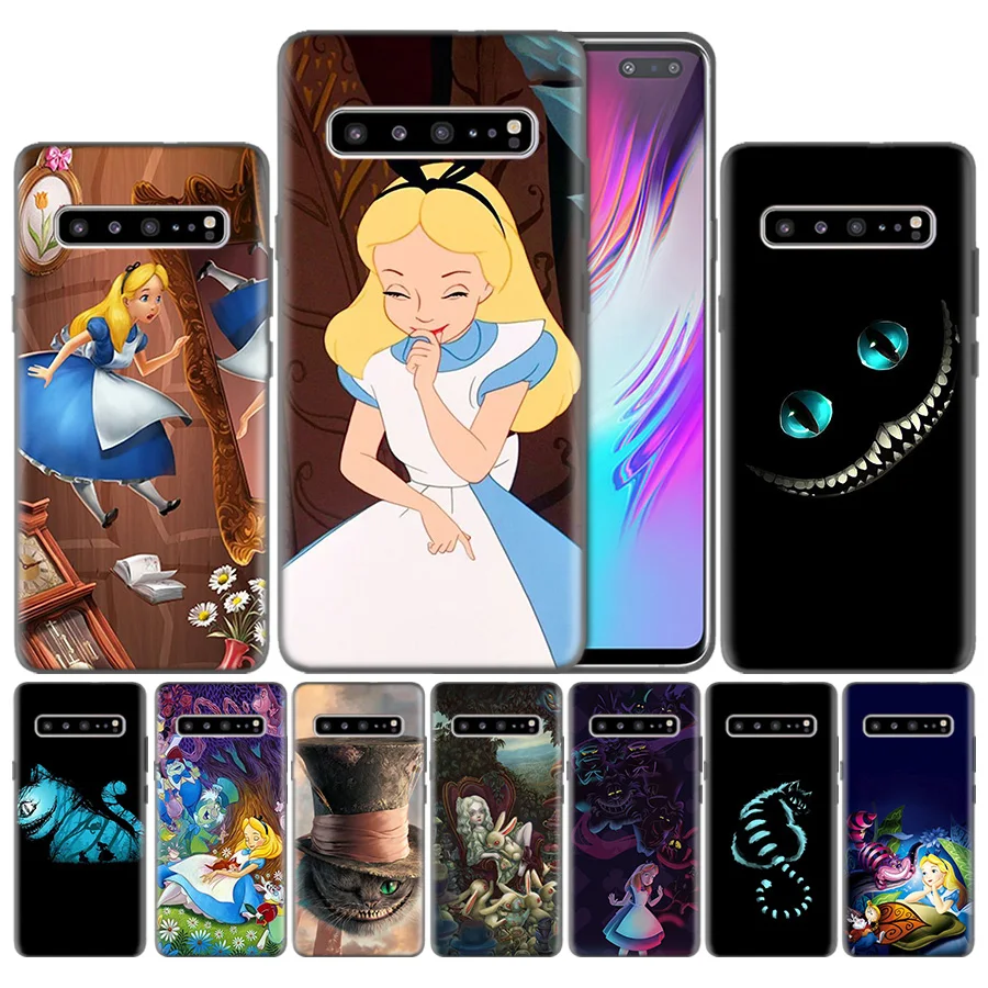 

Alice in Wonderland cat TPU Phone Case For Samsung Galaxy A7 A8 A9 A6 J4 J6 Plus 2018 Note 8 9 10 S7 Edge Shell Coque Covers