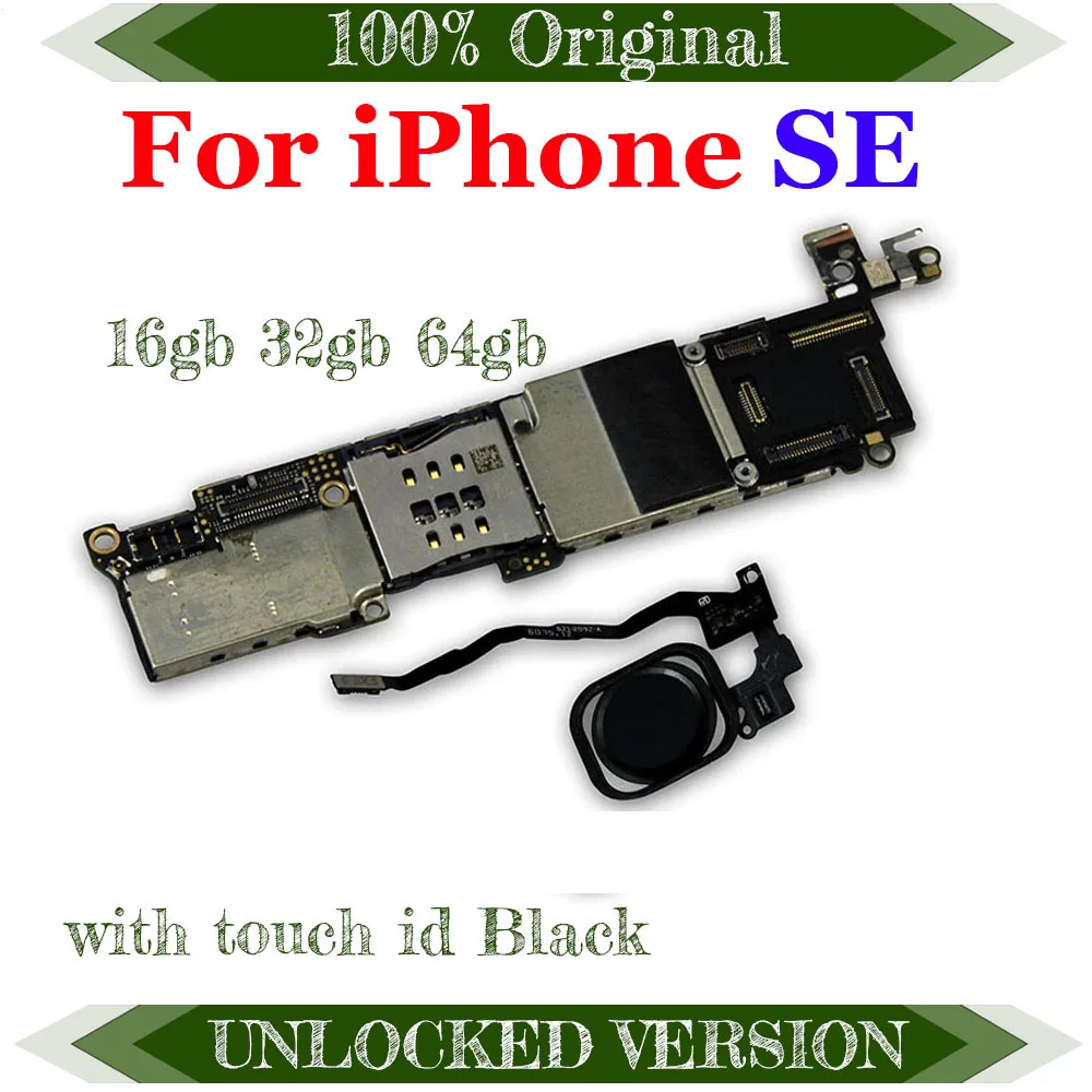 

Fringerprint , Factory unlocked for iphone SE Motherboard with Touch ID 100% Original for iphone 5SE Mainboard with Full Chips