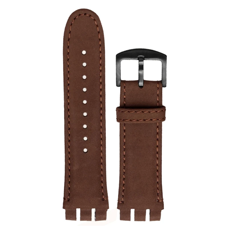 Genuine Calf Leather Watch Strap with Steel Clasp - 23MM Men's Bracelet