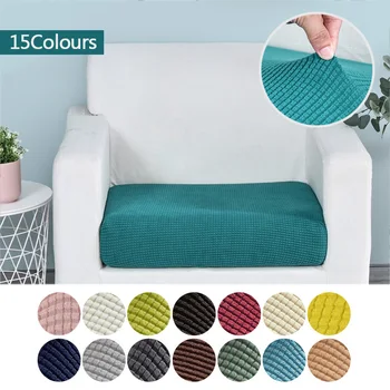 

Sofa Cushion Cover Funiture Protector Various Sizes Jacquard Thick Sofa Protector Seat Cushion Slipcover Elastic Solid Color