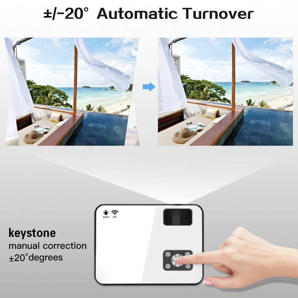  MINI Powerful Projector 1280x720P Resolution Android WIFI Proyector LED Portable 3D Beamer For 4K H