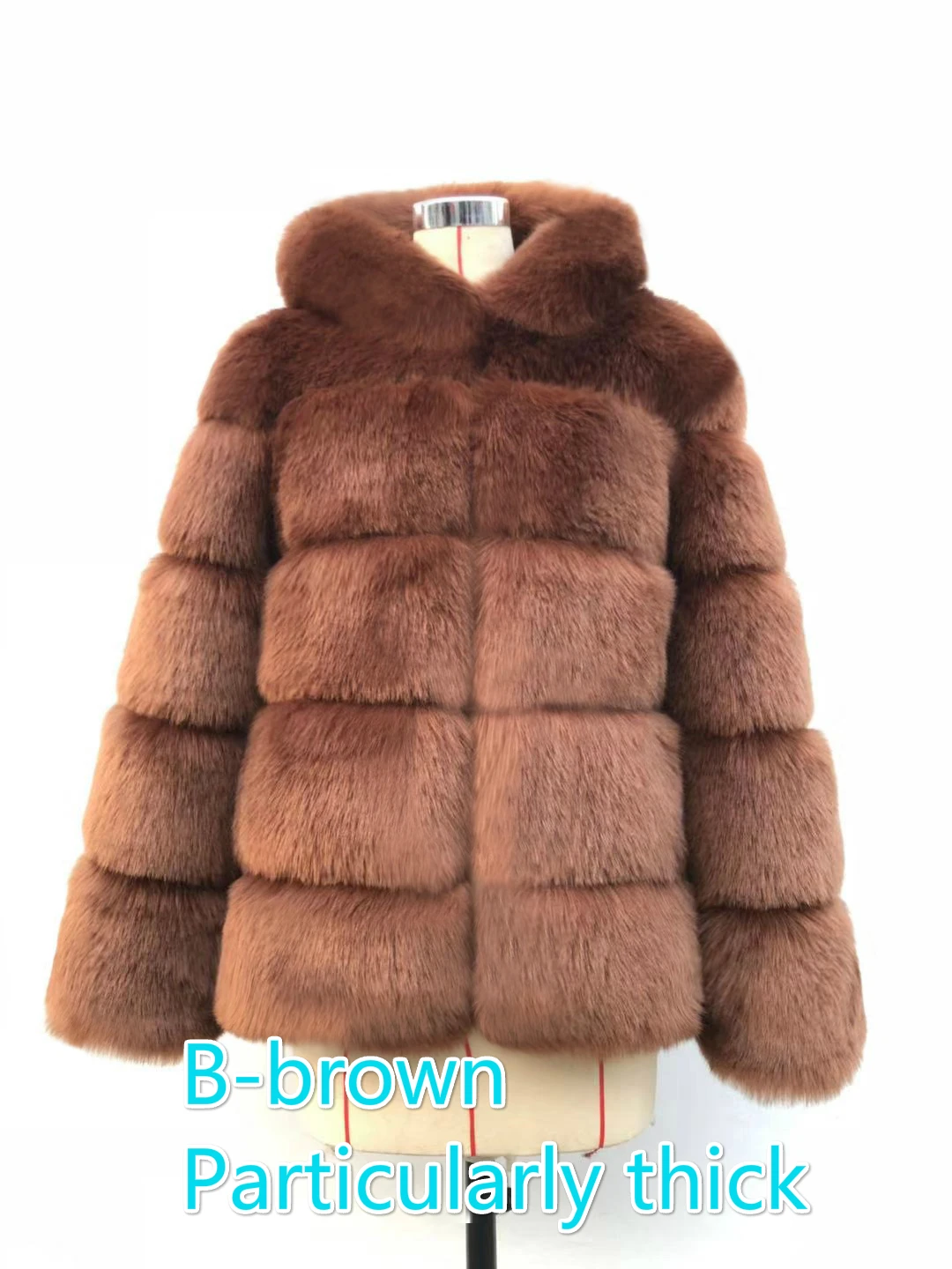 Женское модное плюшевое пальто размера плюс S-5XL, зимние плотные теплые пушистые куртки, женская верхняя одежда из искусственного меха, длинное меховое теплое пальто с капюшоном - Цвет: B-Brown