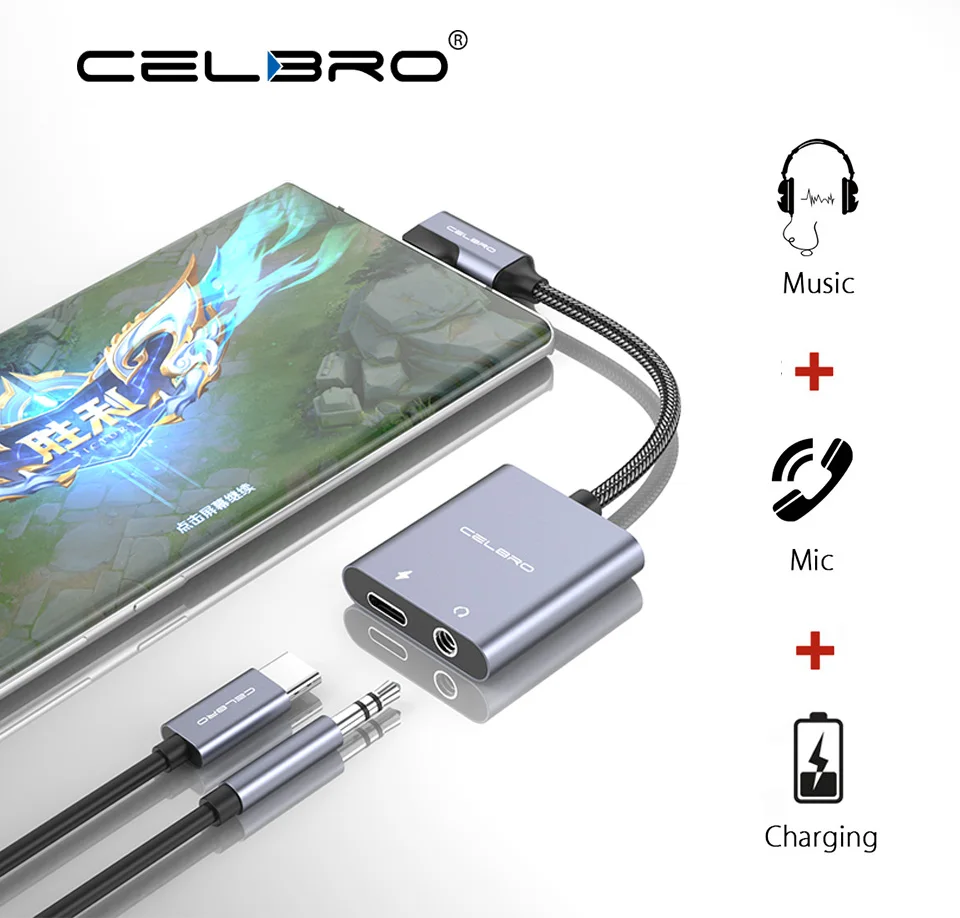 Адаптер 2 в 1 с USB C на разъем 3 5 адаптер Type мм AUX для наушников зарядкой Samsung S20 Plus Note 20