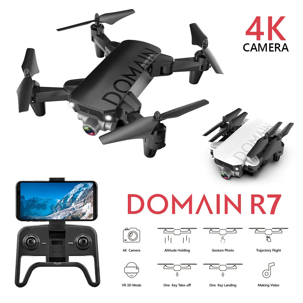 Mini Drone 4K Con Camara 720P Rc Helicopter Quadcopter Drones With Camera Hd Kids Mini 4k Drone Folding Rc Wifi Set Pocket Black