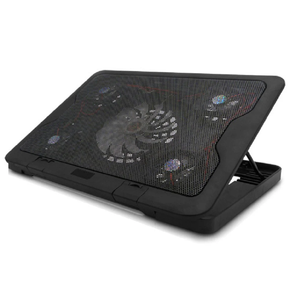 NCP88 PC охлаждающая подставка для ноутбука охлаждающая коврик 5 тихих вентиляторов светодиодный синий низкий уровень шума JR предложения