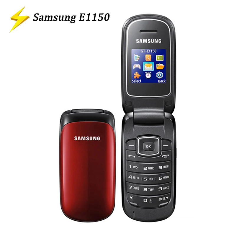 Бывший в употреблении разблокированный телефон Samsung E1150 телефон-раскладушка