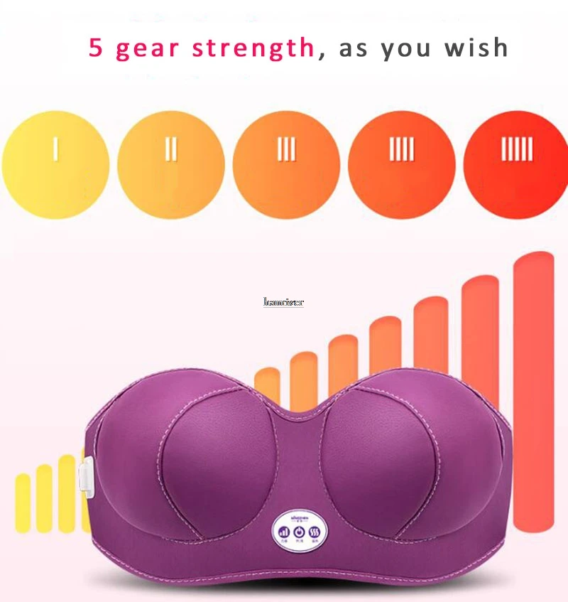 Protetor de Mama Calor e Vibrar o Massager Peito Massageador Elétrico Peito-massagem Dispositivo 110 V-220 v 5 110 v-220 v peito massageador elétrico peito-massagem