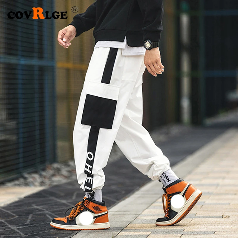 

Covrlge Casual Mens Pants Man Jogger Clothing Fitness Hip Long Trousers Japanese Retro Style Polyester Breathing Pant MKX073