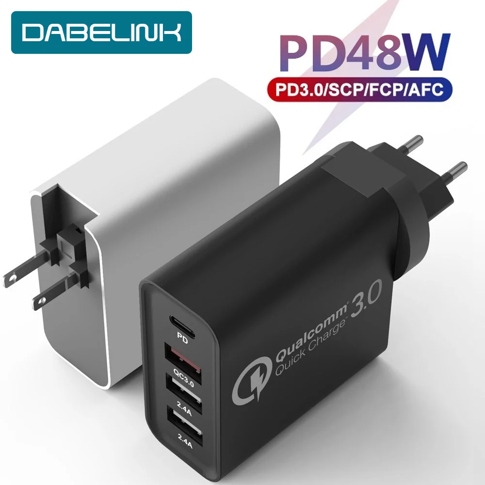 Сетевое зарядное устройство с портом USB Type C и поддержкой быстрой зарядки 48