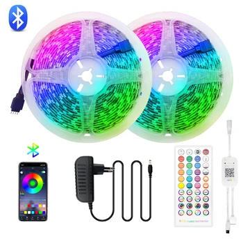 

LED Strip 5M 10M 15M 20M SMD2835 RGB LED Light Strip Waterproof Diode Tape Flexible Ribbon DC 12V RGB Bluetooth Music Controller