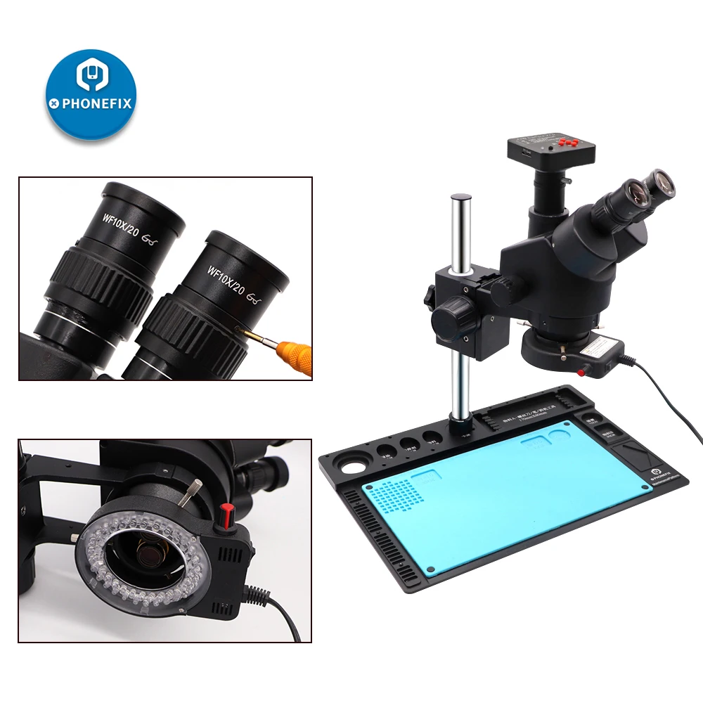 3.5X-90X черный микроскоп тринокулярный стереомикроскоп 14MP 16MP 21MP HDMI цифровая камера микроскоп телефон пайка микроскоп