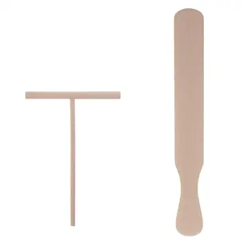 

2pcs Pancake Cooking Utensils Wooden Crepe Spreader and Spatula Tortilla Rake Batter Spreading Tools