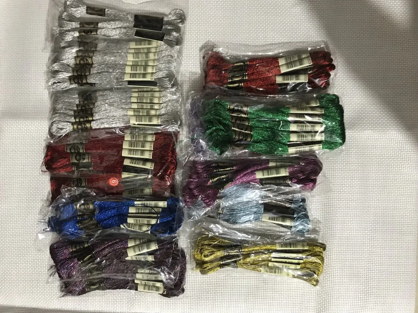 

oneroom Multicolor Cross stitch gold and silver threads / cross stitch embroidery thread / Custom Cross stitch threads colors