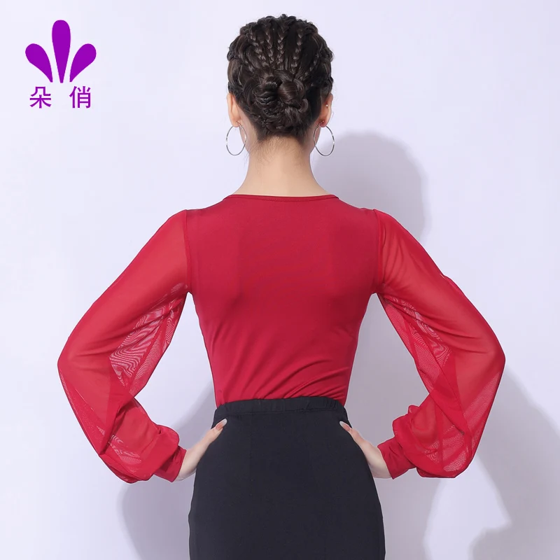 Camisa de baile latino para mujer/niña/mujer, top Sexy para bailar