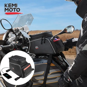 

KEMiMOTO Motorcycle Tank Bag Backpack With USB Charge Port Waterproof Expandable Fuel Oil Bag 6L to 7L For BMW R1200gs R1250gs