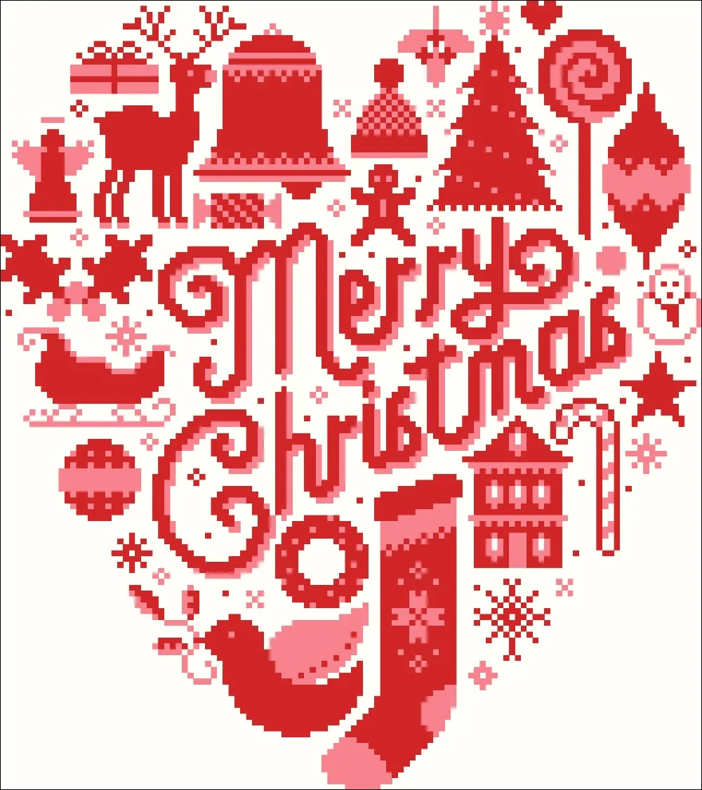 Merry Christmas Cross Stitch Package 18ct 14ct 11ct Unprint Canvas DMC Cotton Silk Thread Embroidery DIY Handmade Needlework cross stitch kit