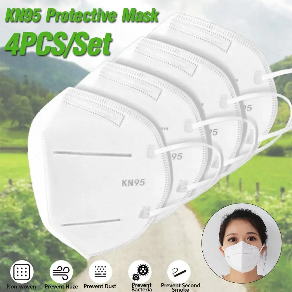

60pcs Face Mask Medical Mask N95 4-Layer Anti Pollution Dustproof PM2.5 Mouth Mask Anti Influenza Breathing Safety Mouth Caps