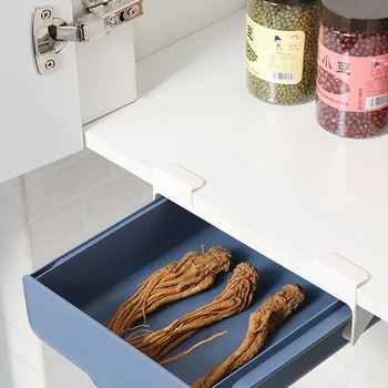 

Home Kitchen Desk Creative Storage Box Retractable Punch-free Drawer Storage Box Self-adhesive Multif Drawer Under The Cabinet