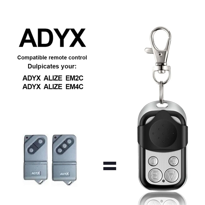 Mando a distancia para puerta de garaje, duplicador de 433Mhz, copia ADYX, para ADYX ALIZE EM2C / ALIZE EM4C