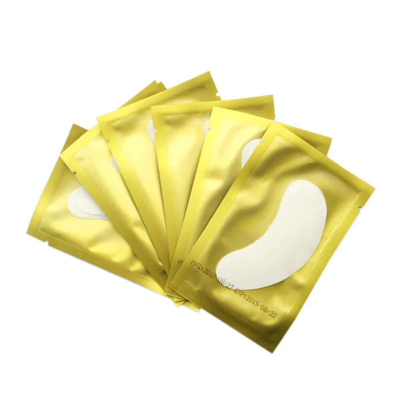 Горячая Распродажа 100 пар бумажные накладки для наращивания ресниц прививочные наклейки для глаз s 11 цветов накладки для ресниц под глазами бумажные накладки для глаз наклейки - Color: Golden