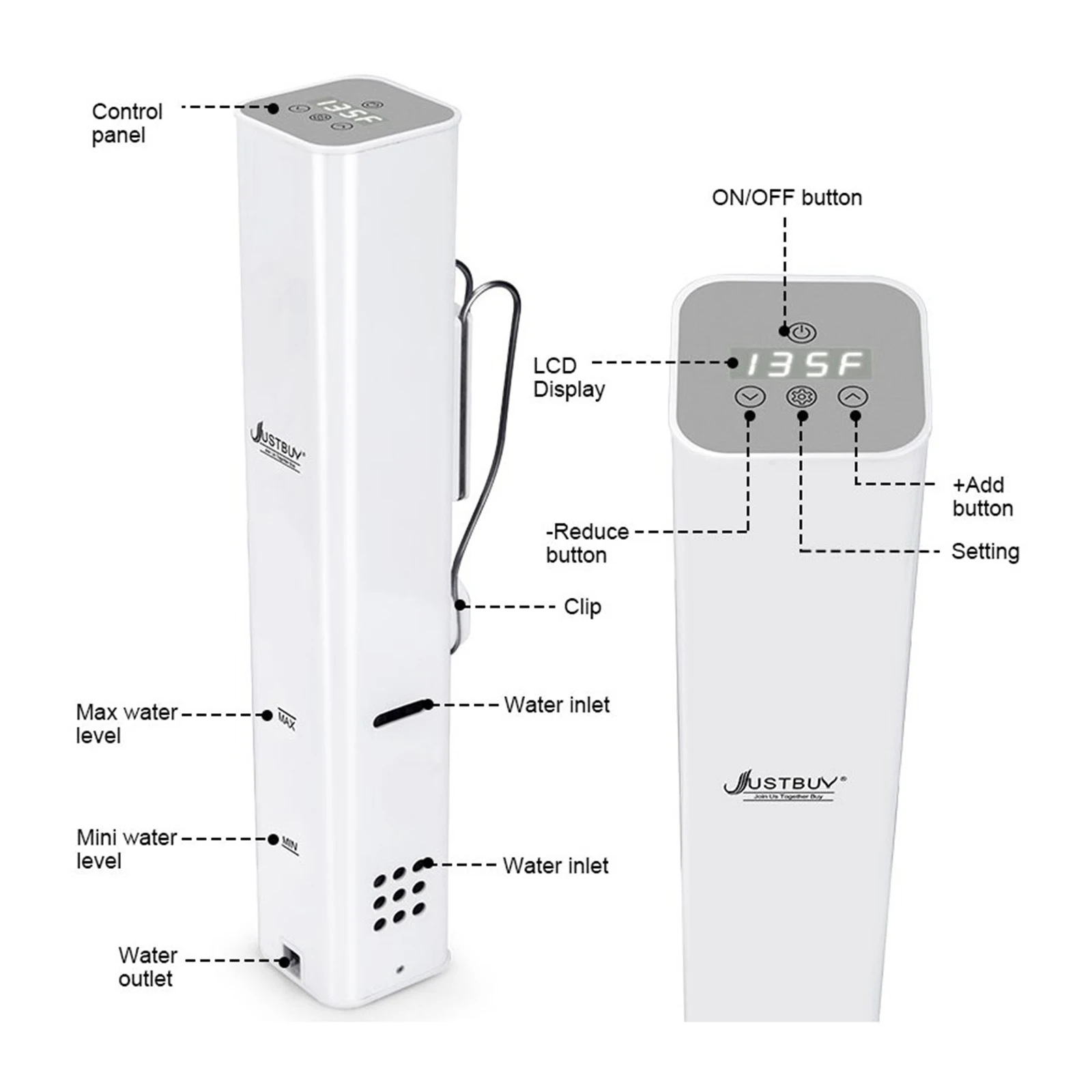  IPX7 Waterproof Sous Vide Precision Cooker Machine Slow Cooker with LCD Digital Accurate Control