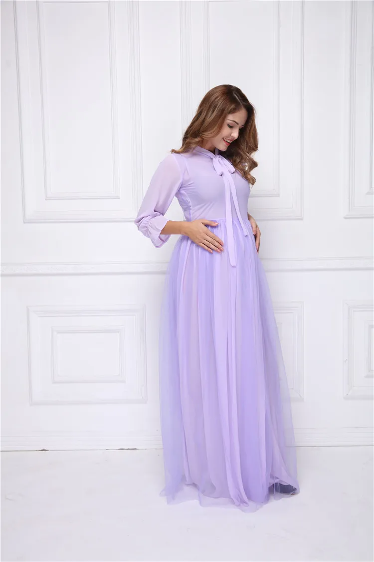 New maternity dresses for photo shoot pregnancy dress photography purple maternity gown Long dress Q1002