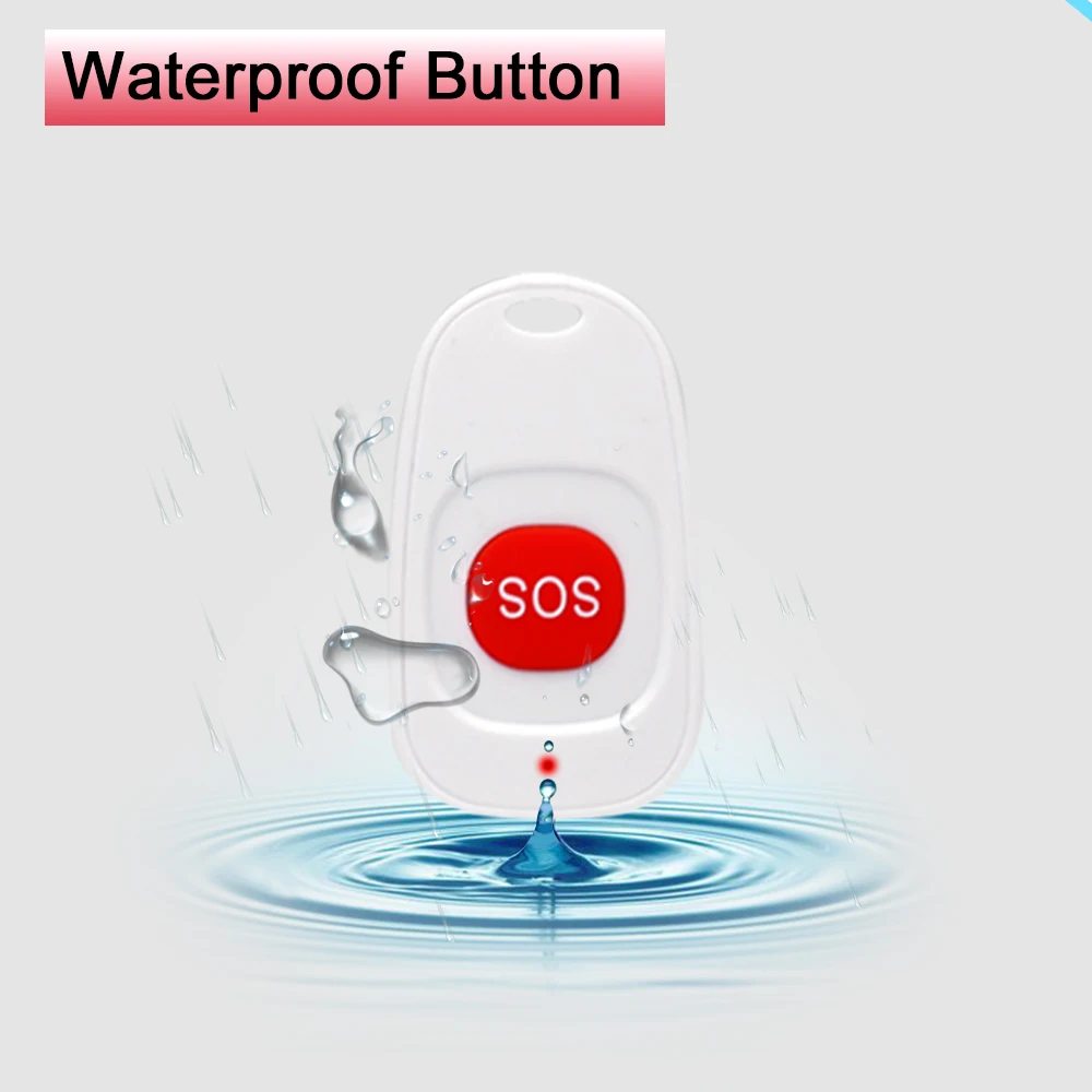 Wireless Calling System 10pcs Caregiver Panic Emergency SOS Call Button Transmitter Wireless Call Bell Pager for the Elederly Patient Clinic Hospital wireless calling system
