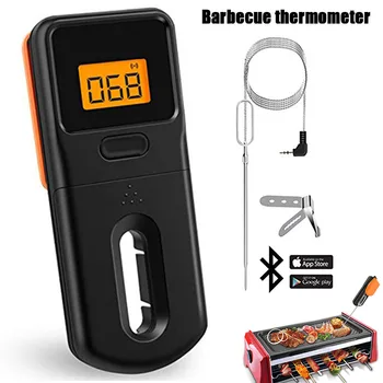 

Meat Thermometer for Grilling, Wireless Bluetooth Digital Meat Thermometer with Probe & Metal Clip Smart BBQ Oil Thermometer