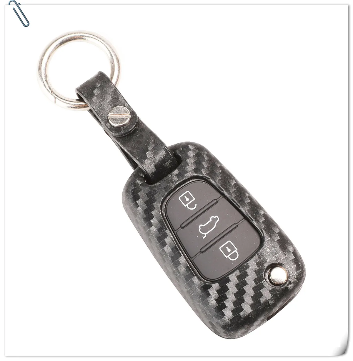 Keyforkess custodia protettiva per chiave in Silicone in fibra di carbonio per Kia K2 K5 Sportage Sorento Hyundai i20 i30 i35 iX20 iX35 Solaris Verna - H4ab7b68c365144a480582e82e2ffede8l