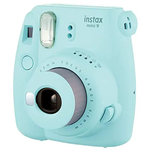 Ice blue Новинка, 5 цветов, Fujifilm Instax Mini 9, фотокамера моментальной печати+ 14 в 1 комплект, чехол-сумка для видео, защитный фильтр+ альбом+ наклейка - Цвет: Ice blue