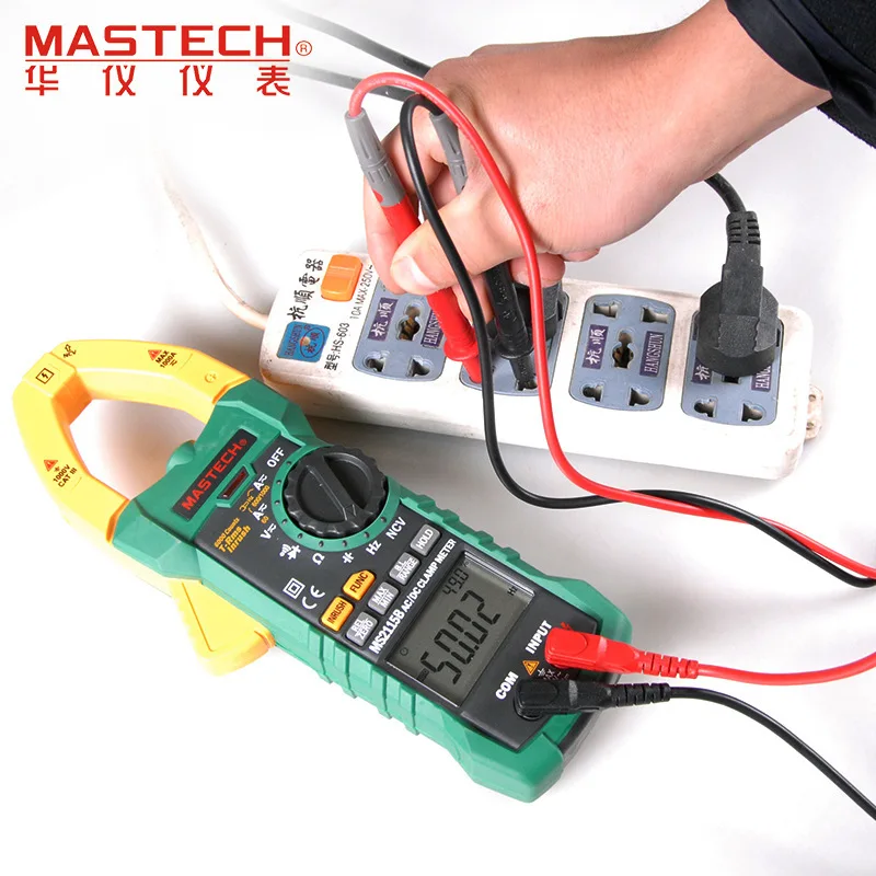 MASTECH MS2115B True RMS цифровой клещи мультиметр DC AC Напряжение Ток Ом Емкость Частота тестер с USB