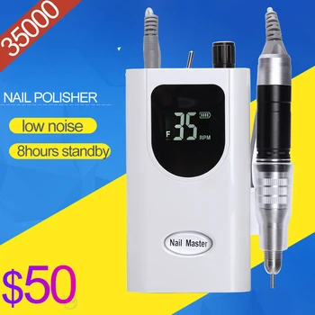 

Rechargeable Nail Dril 35000RPM Portable Electric Nail Drill Machine Manicure Set File Nail Pen Machine Kit Nail Grinder