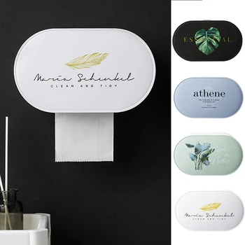 

Wall Mount Toilet Paper Holder Shelf Tissue Box Waterproof Toilet Paper Tray Roll Paper Organizer Bathroom Storage Box