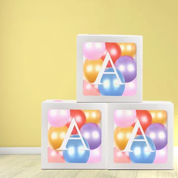 

Transparent Letter Balloon Box Transparent Balloons Box Name Box Baby Birthday Decorations Christmas Gift Home Decoration