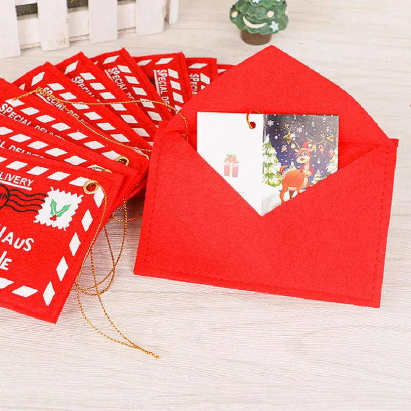 

Christmas Decoration Christmas tree dressing pendant Christmas non-woven envelopes can be loaded with candy Christmas card bags