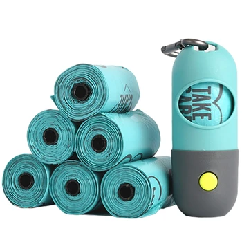 

Dog Waste Bag Dispenser with LED Flash Light Poop Bag Holder for Dog Lead Leash Never Step on Poop Again At Night