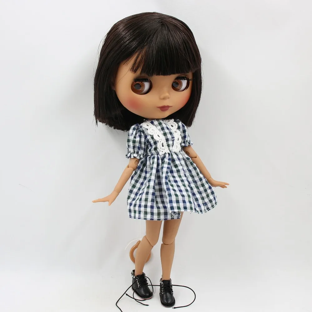 Hallie – Premium Custom Neo Blythe Doll with Brown Hair, Dark Skin & Matte Cute Face 1