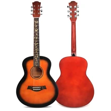 36 дюймов липа гитара Музыкальные инструменты с золотым циррусом цветочный узор-Закат/небесно-голубой/Пламя Красный/Черный Ночь/Burlywood