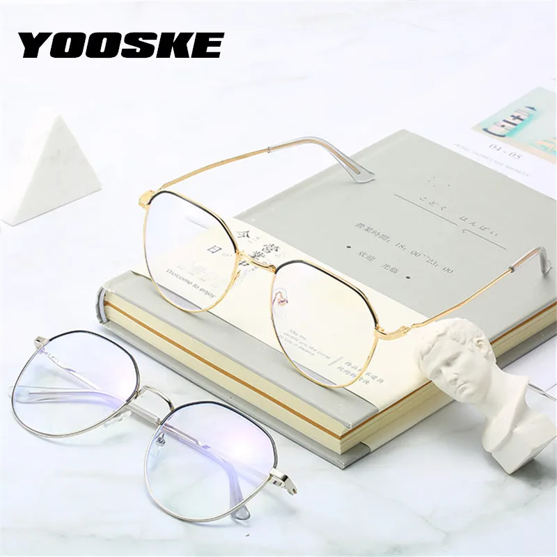 YOOSKE Anti Blue Ray готовые очки для близорукости женские нестандартные металлические