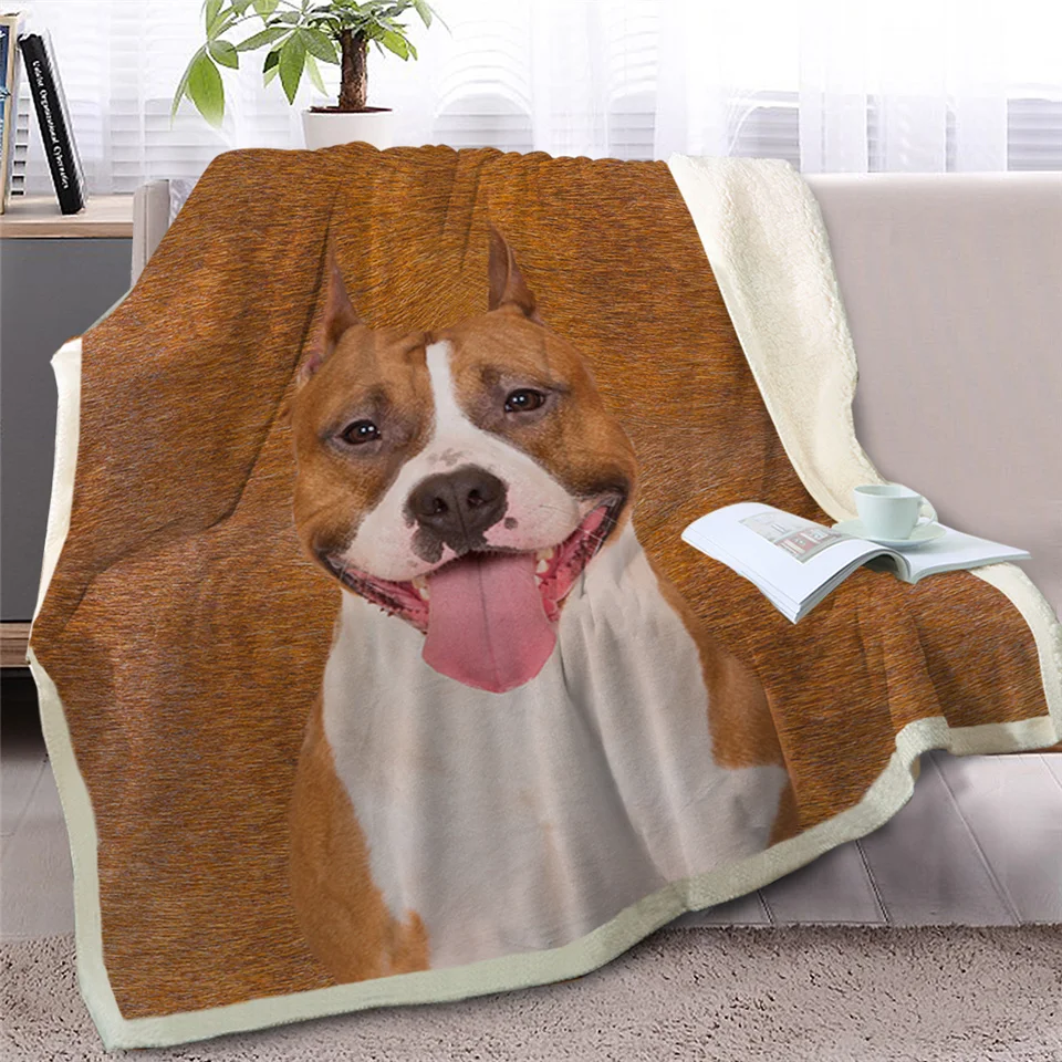 HM Life Sherpa Blanket on Beds Brown Dog Animal 3D Printed Throw Blanket for Adult& Kid Portable Wearable Travel Plush Blanket