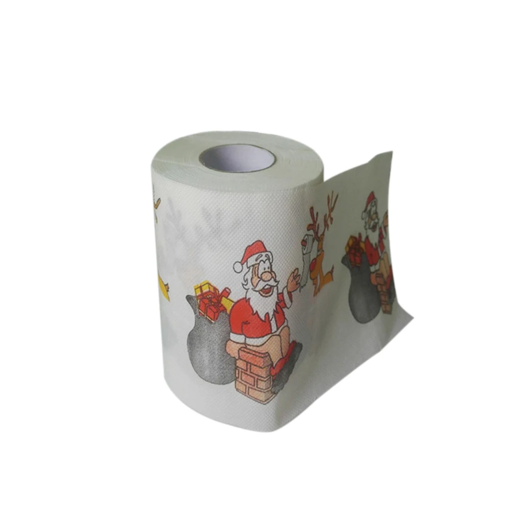 

Christmas Pattern Series Roll Paper Prints Funny Toilet Paper 2019 New Christmas Creative Toilet Paper Random Type 4
