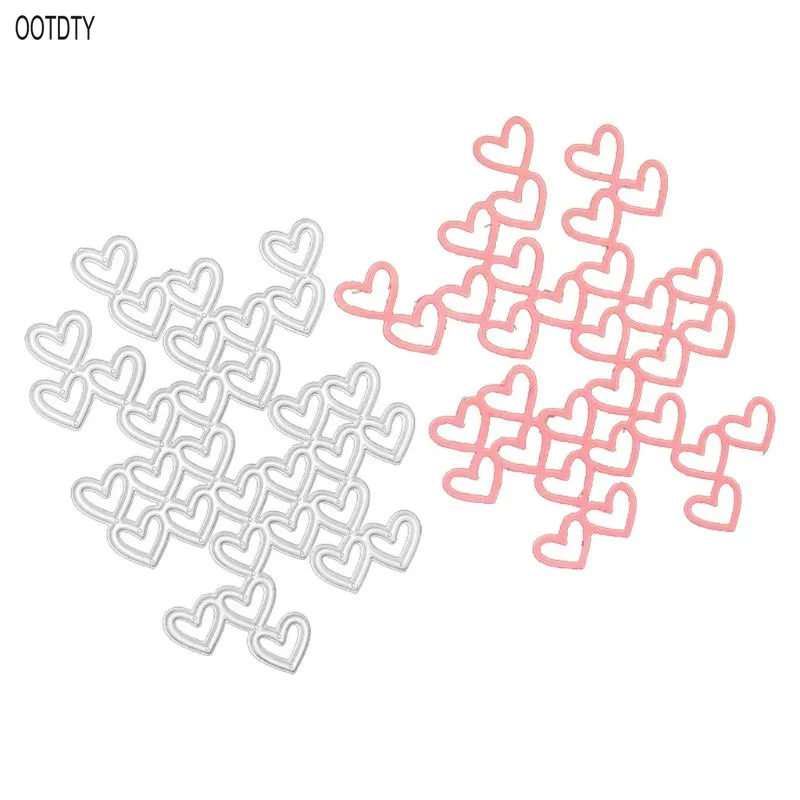 

OOTDTY DIY Love Heart Cutting Dies Embossing Stencil Template for Scrapbooking Embossing Paper Card making