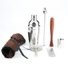 7 шт./компл. 550 мл из нержавеющей стали шейкер для смешивания коктейля набор бармена Бар инструменты с сумкой для хранения