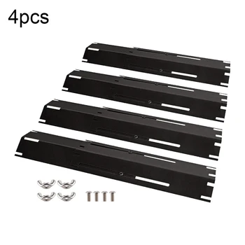 

4pc Adjustable Bbq Porcelain Steel Heat Plate Shield Stainless Steel Grill Heat Tent Plate Replacement Kits For Gas Grill