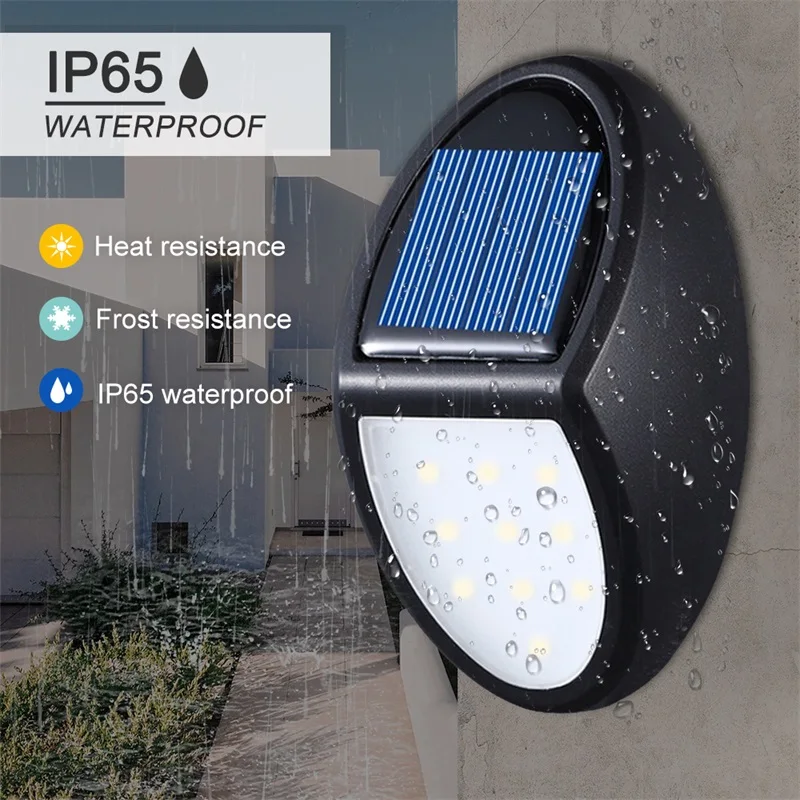 

1/2Pcs 10 LED Solar Lamps Garden Path Security Outdoor Lighting Wall Street Light IP65 Waterproof