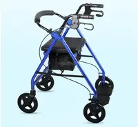 Super Light Rollator Lightweight Aluminum Loop Brake Folding Walker Adult W/height Adjustable Seat By Legs And Arms 1