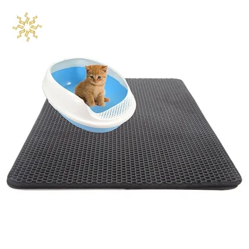 

EVA Pet Cat Litter Mat Double Layer Honeycomb Waterproof Urineproof Washable Litter Trapping Mat Litter Boxes Easy Clean K802