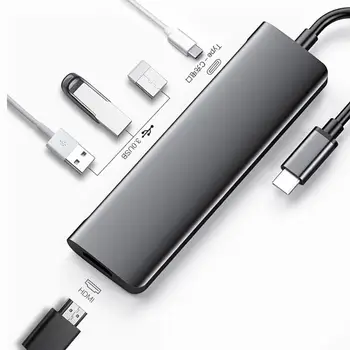 

Vmade USB HUB 5 in 1 Thunderbolt 3 Type C Adapter Dock 3 USB 3.0 Port 4K HDMI For Macbook Pro PC