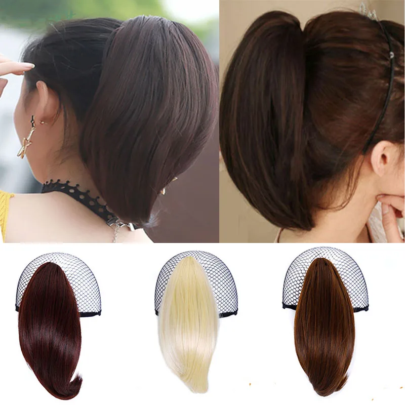 

Heat Resistant silky Hair 90gr 12" Wavy Claw Clip in/on Ponytail Hair Extensions