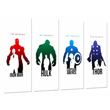 

Iron Man, Hulk, Captain America and Thor, The Avengers, The Avengers, picture print photo on wood, 26659